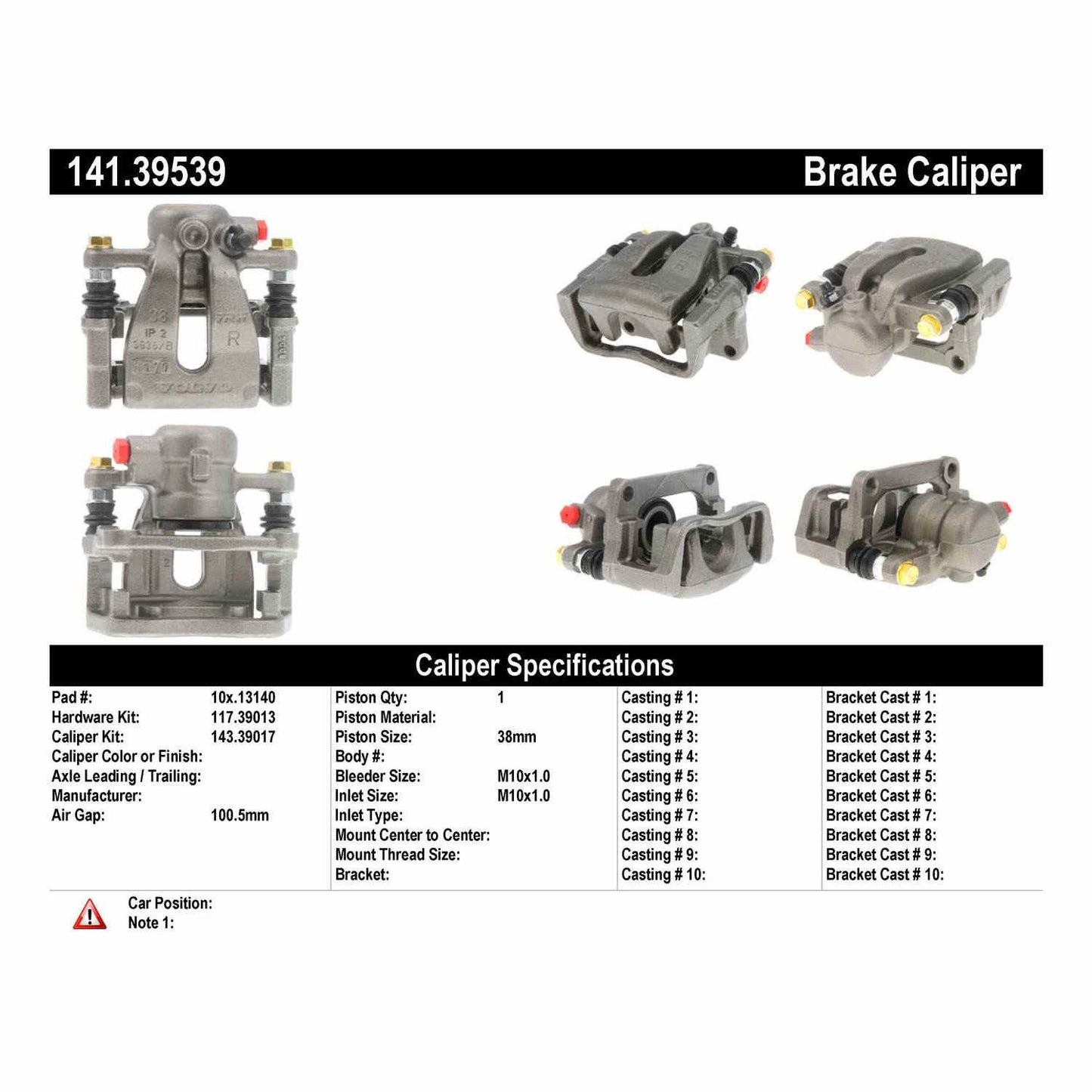 Centric Parts Disc Brake Caliper Semi-Loaded for 141.39539