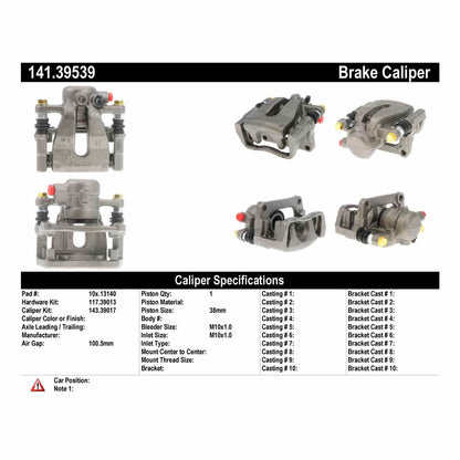 Centric Parts Disc Brake Caliper Semi-Loaded for 141.39539