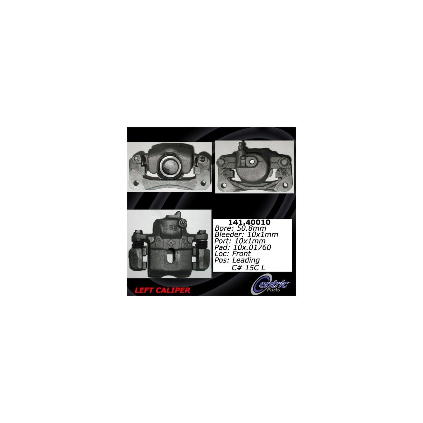 Centric Parts Disc Brake Caliper Semi-Loaded with Anti-Corrosion Finish for 141.40010