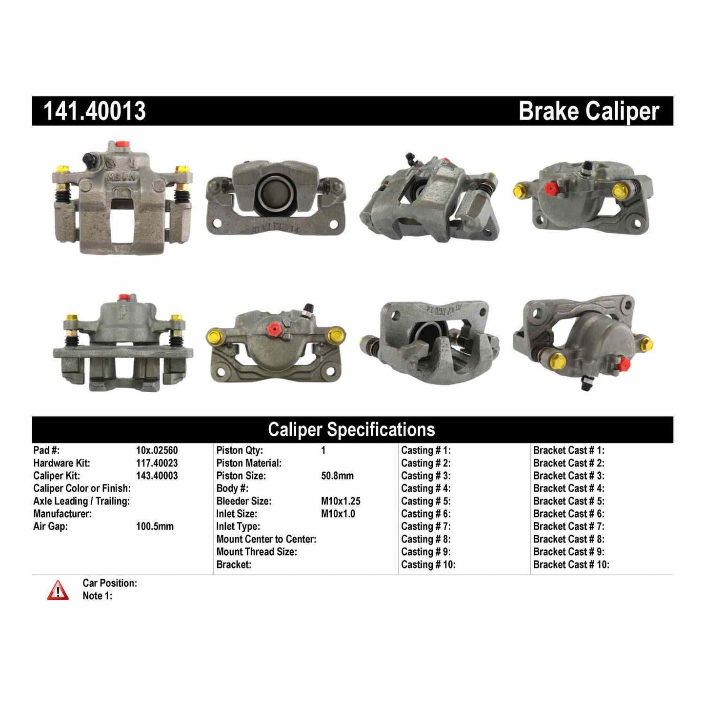 Centric Parts Semi-Loaded Brake Caliper 141.40013