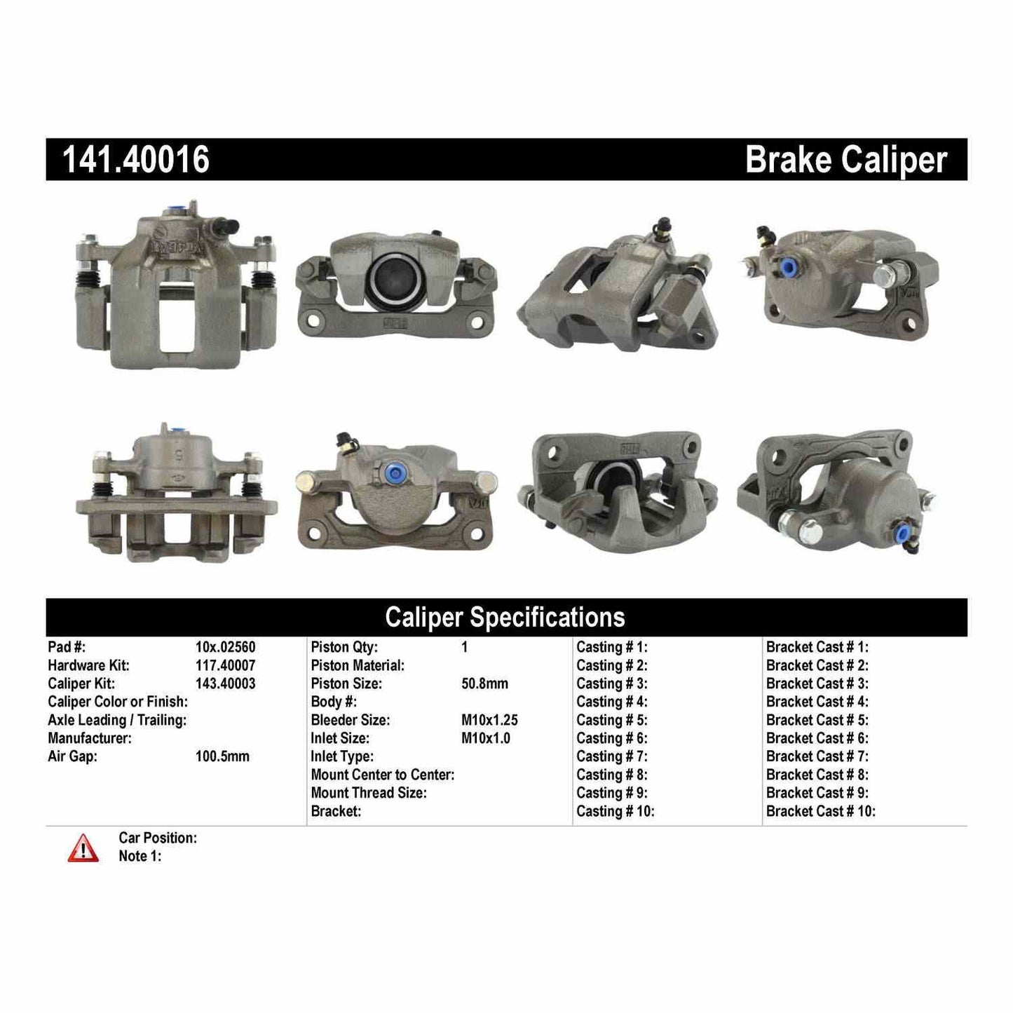 Centric Parts Semi-Loaded Brake Caliper 141.40016