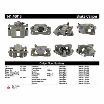 Centric Parts Semi-Loaded Brake Caliper 141.40016