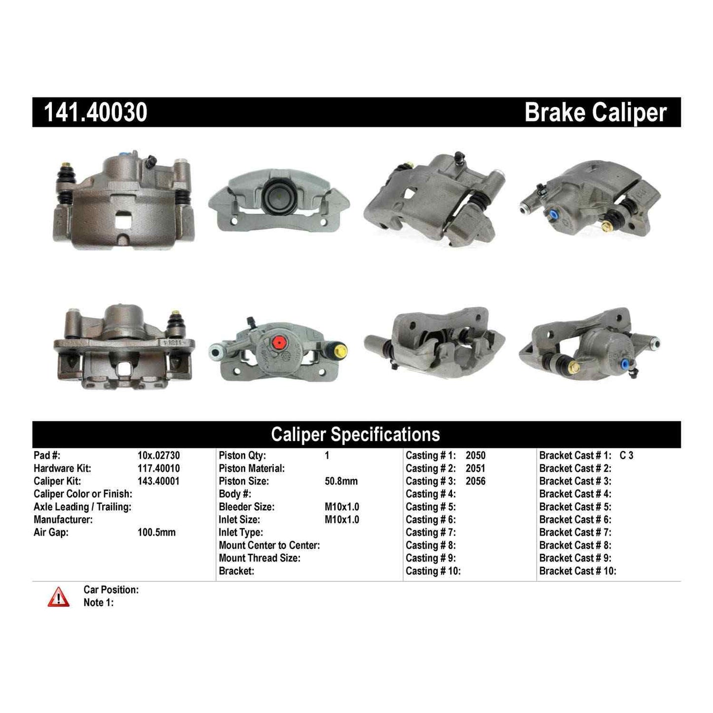 Stoptech Centric Semi-Loaded Brake Caliper - Front Left 141.40030