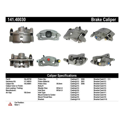 Stoptech Centric Semi-Loaded Brake Caliper - Front Left 141.40030