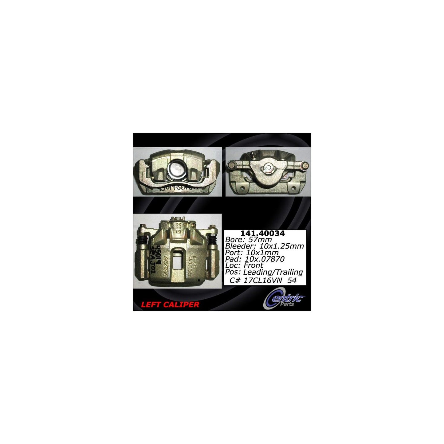 Centric Parts Disc Brake Caliper Semi-Loaded for 141.40034