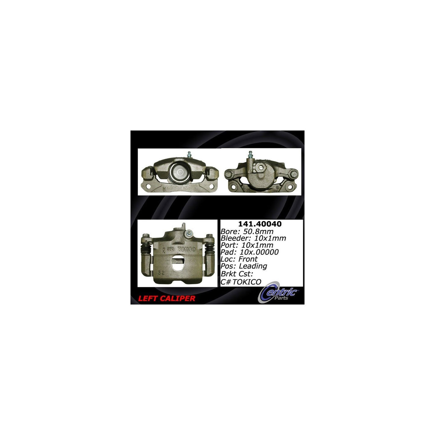 Centric Parts Disc Brake Caliper Semi-Loaded with Anti-Corrosion Finish for 1980-1987 Honda Civic 141.40040