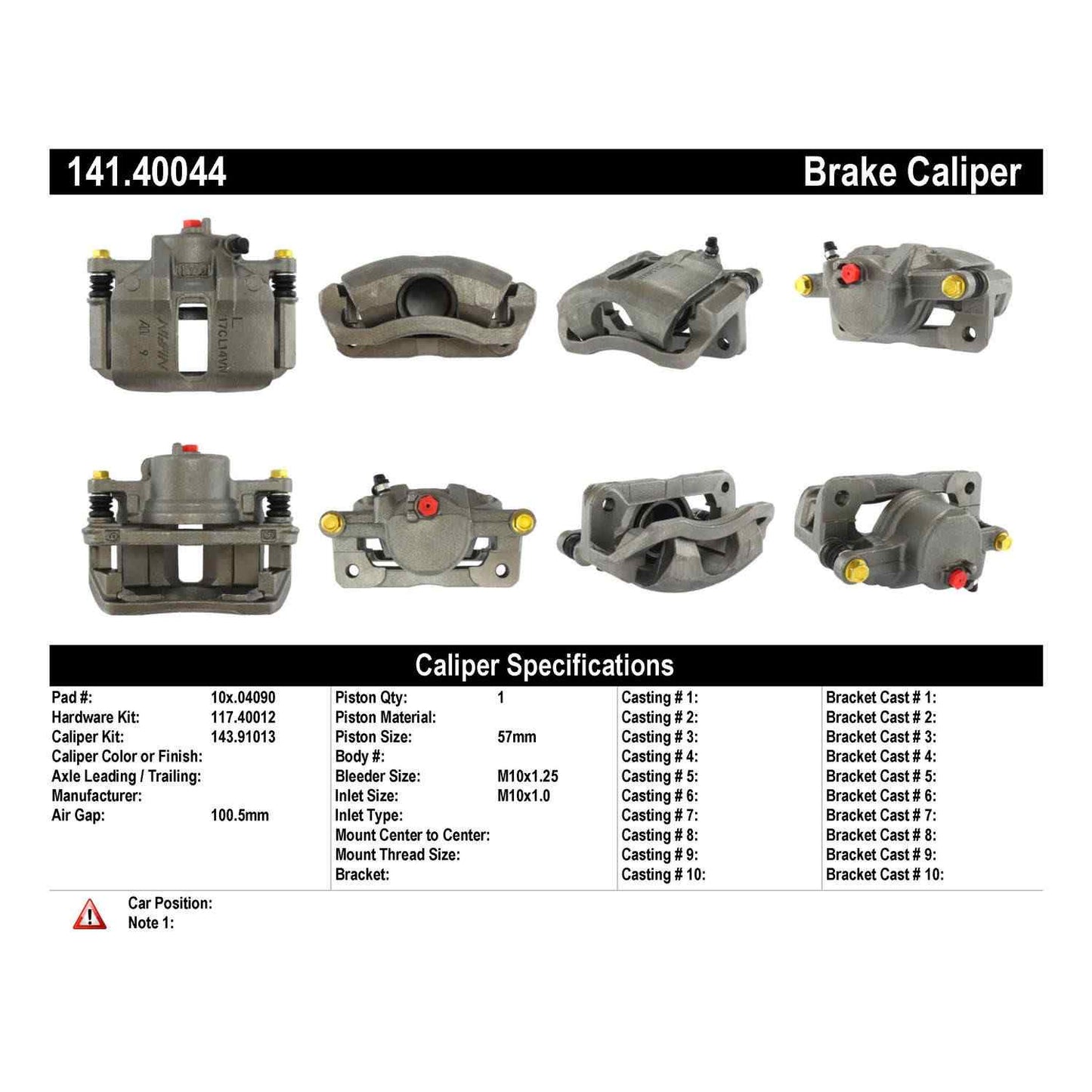 Stoptech Centric Semi-Loaded Brake Caliper - Front Left 141.40044