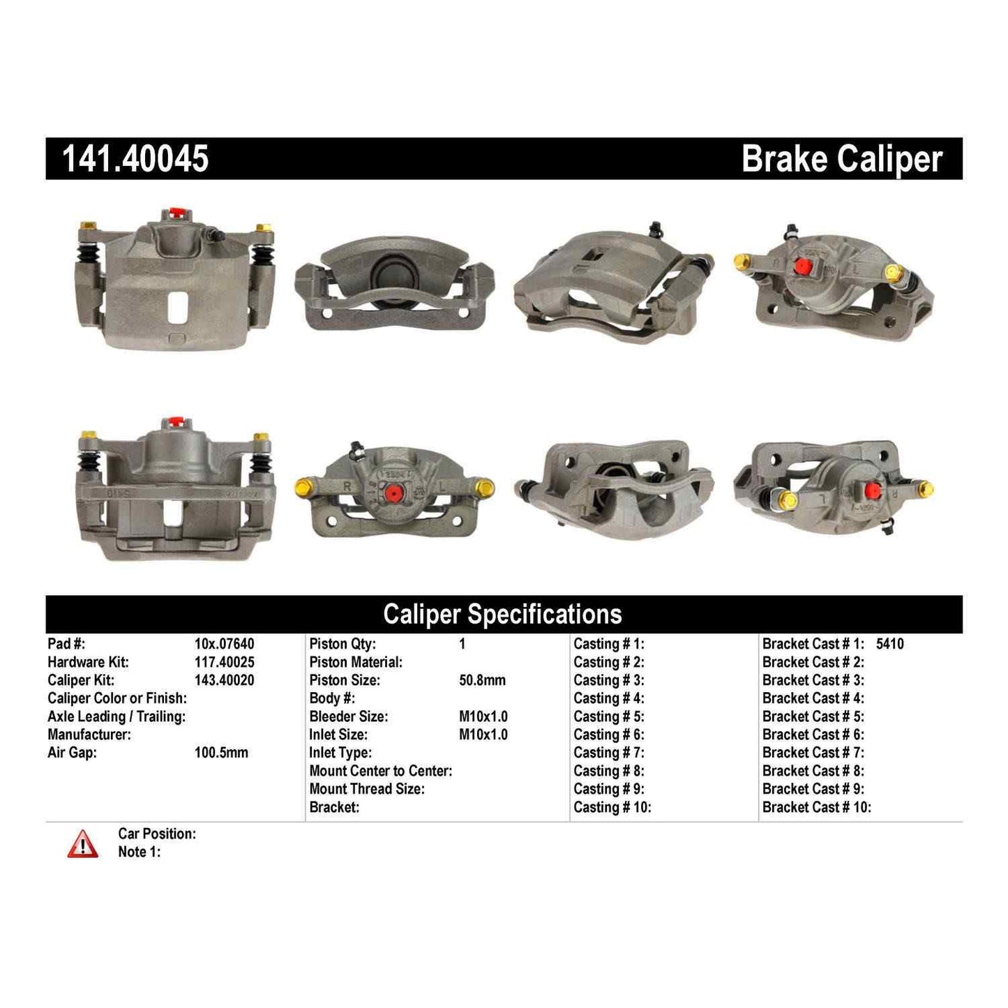 Centric Parts Disc Brake Caliper Semi-Loaded for 2001-2005 Honda Civic 141.40045