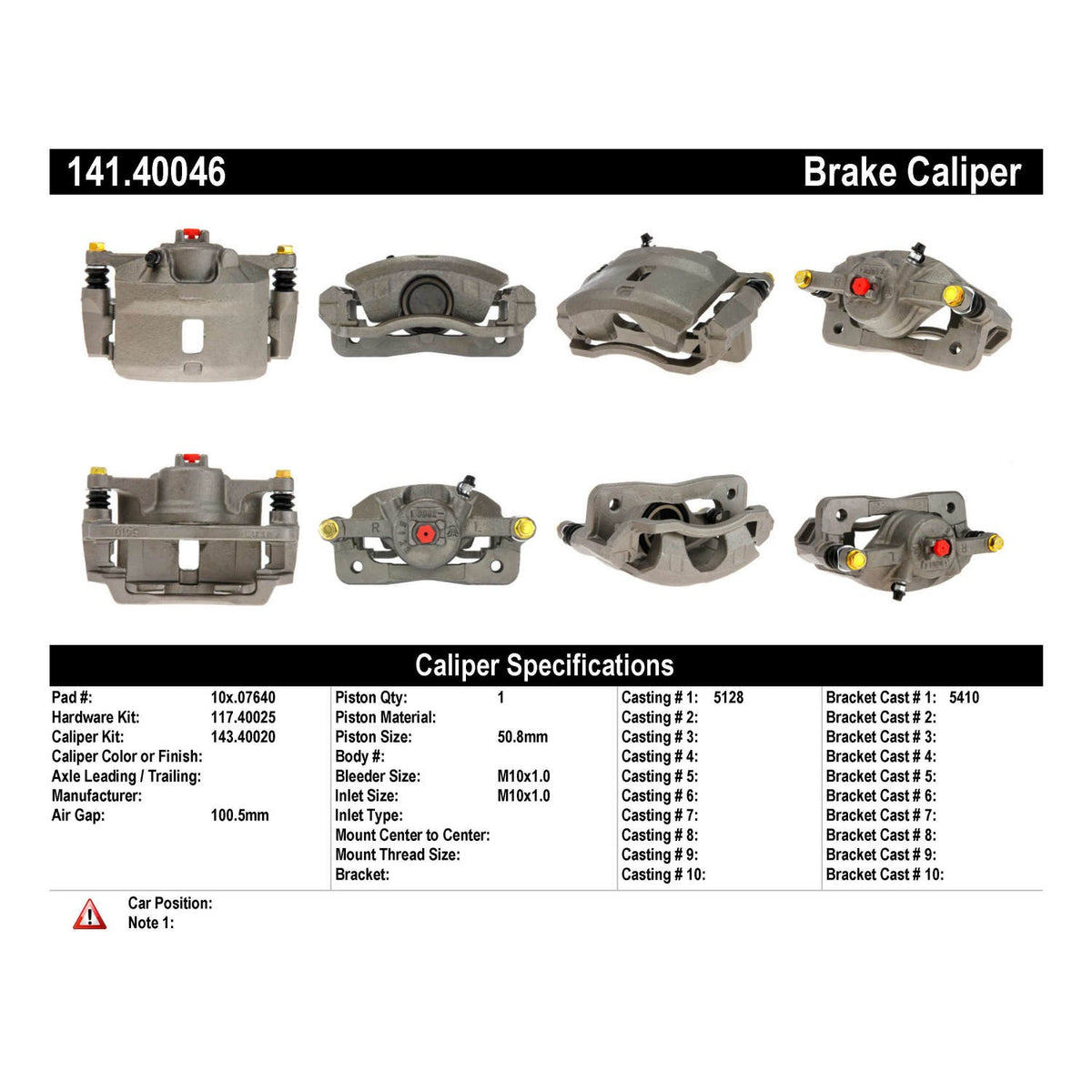 Centric Parts Semi-Loaded Brake Caliper 141.40046
