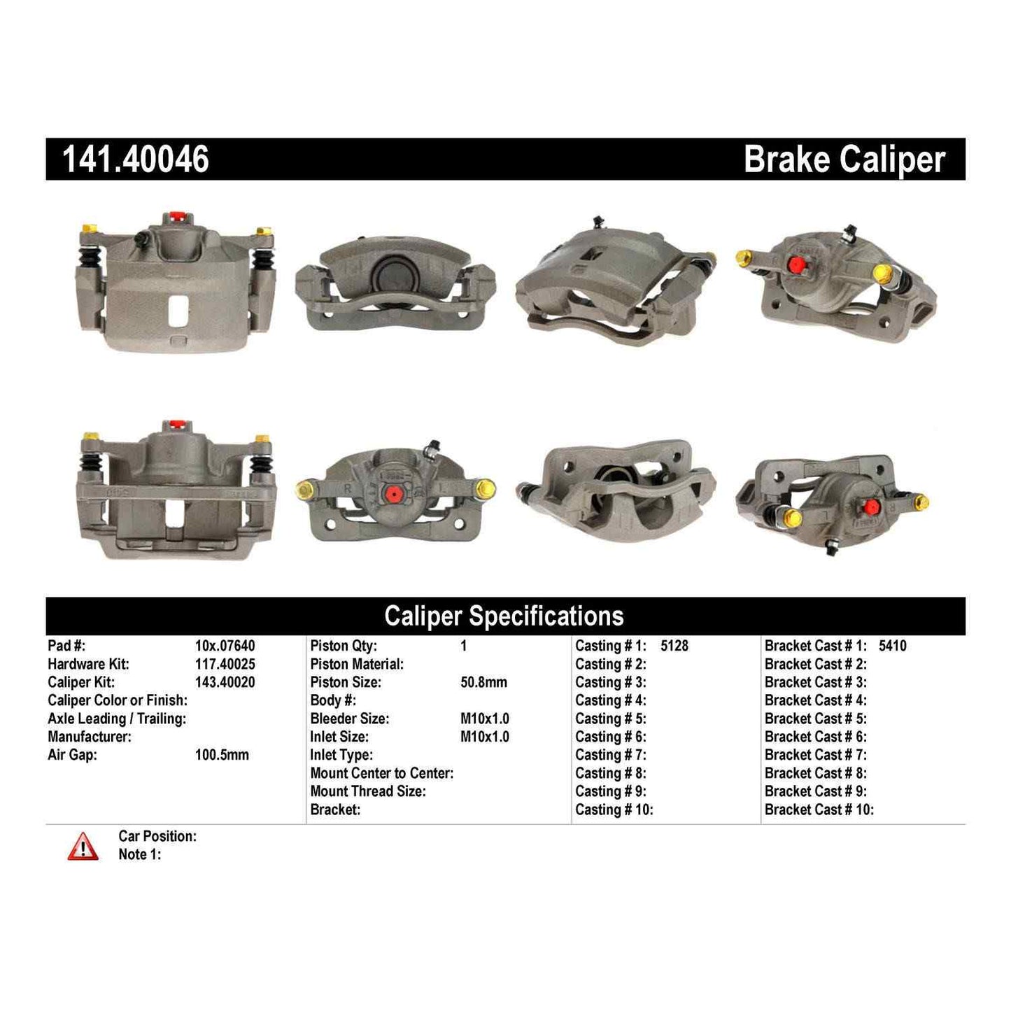Centric Parts Semi-Loaded Brake Caliper 141.40046