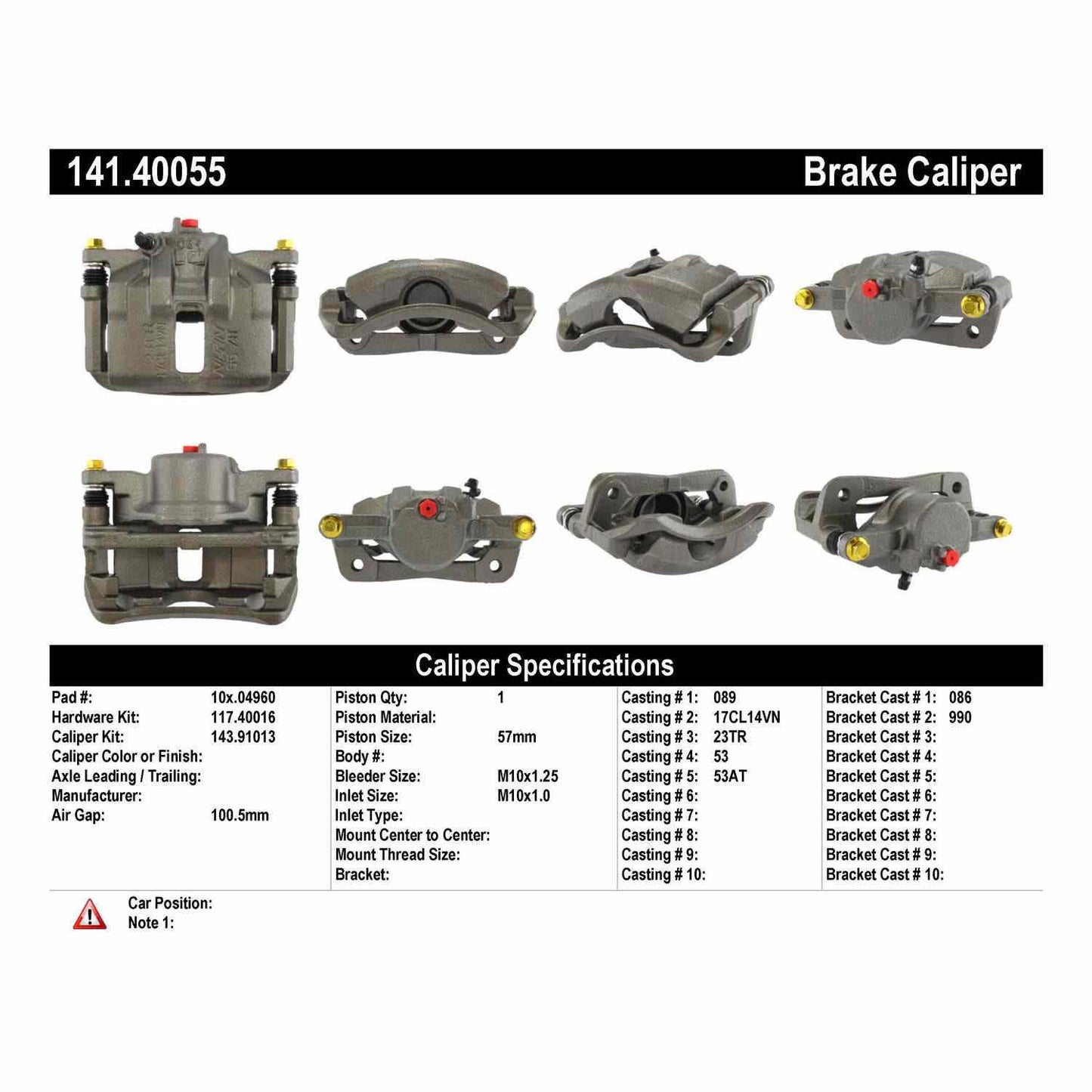 Stoptech Centric Semi-Loaded Brake Caliper - Front Right 141.40055