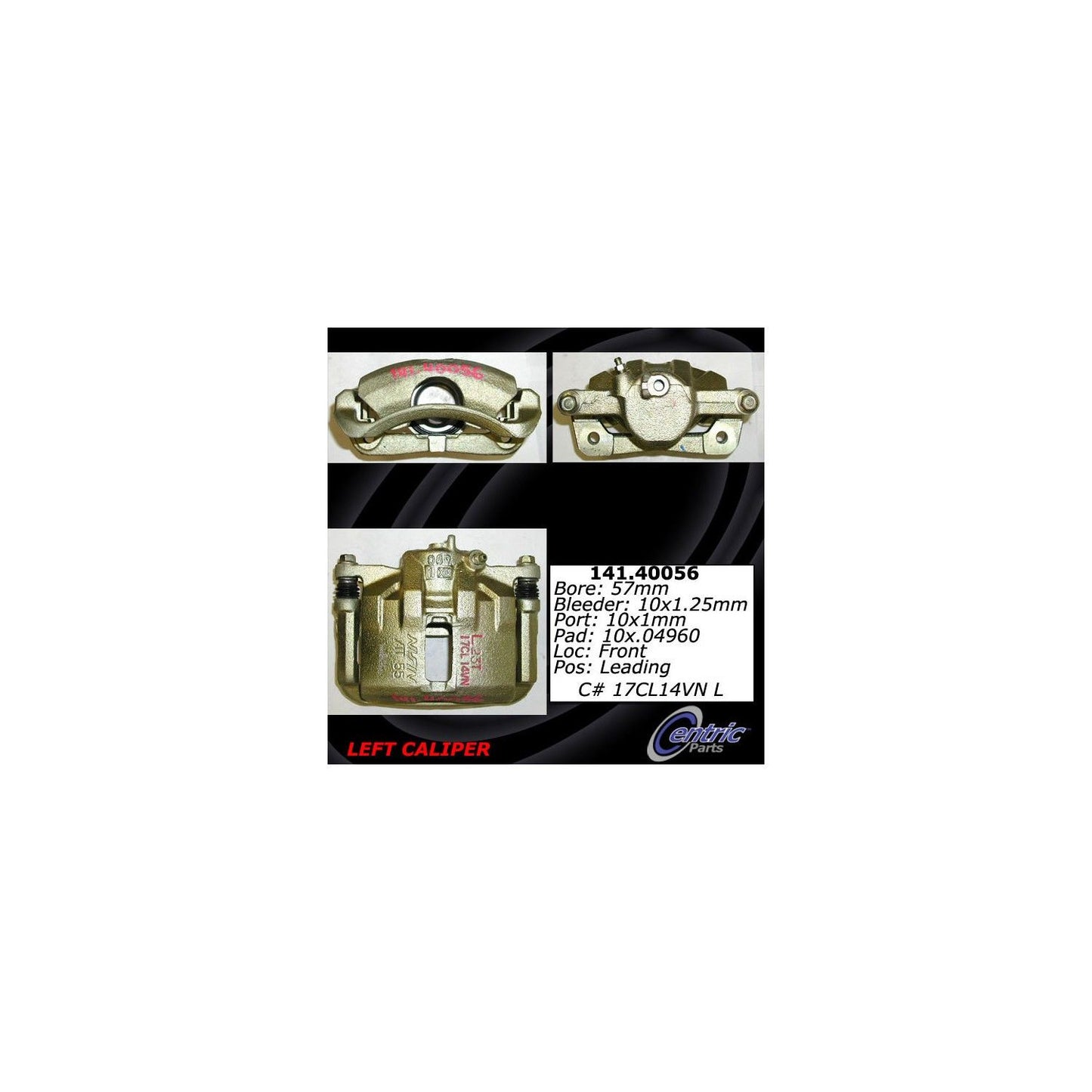 Centric Parts Disc Brake Caliper Semi-Loaded with anti-corrosion finish for 1990-1993 Honda Accord 141.40056