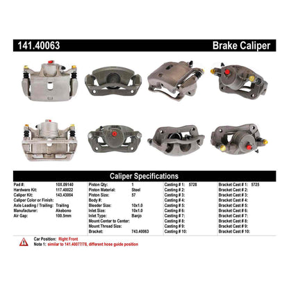 Centric Parts Semi-Loaded Brake Caliper 141.40063