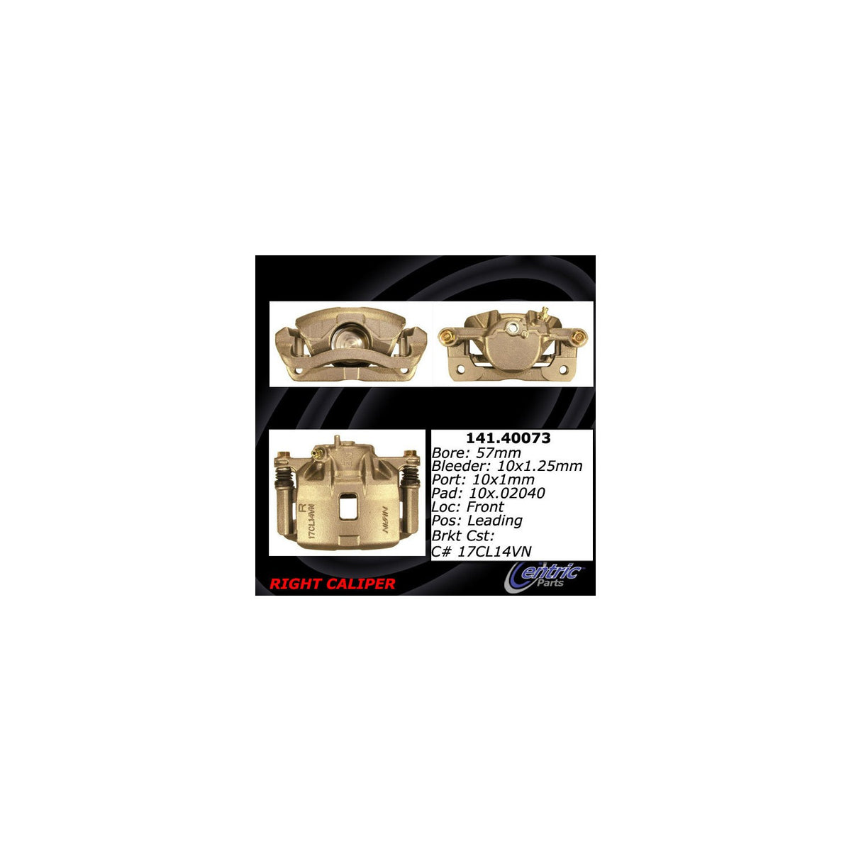 Centric Parts Semi-Loaded Brake Caliper 141.40073
