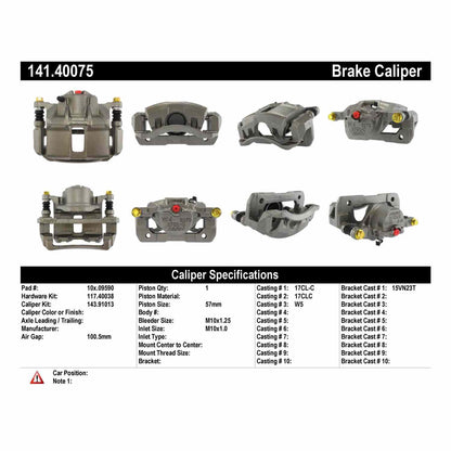 Stoptech Centric Semi-Loaded Brake Caliper - Front Right 141.40075