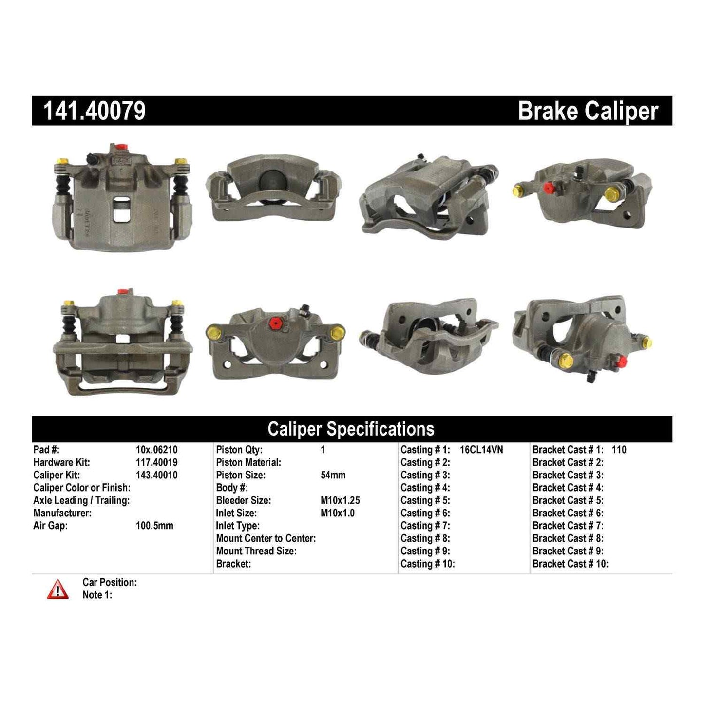 Centric Parts Semi-Loaded Brake Caliper 141.40079