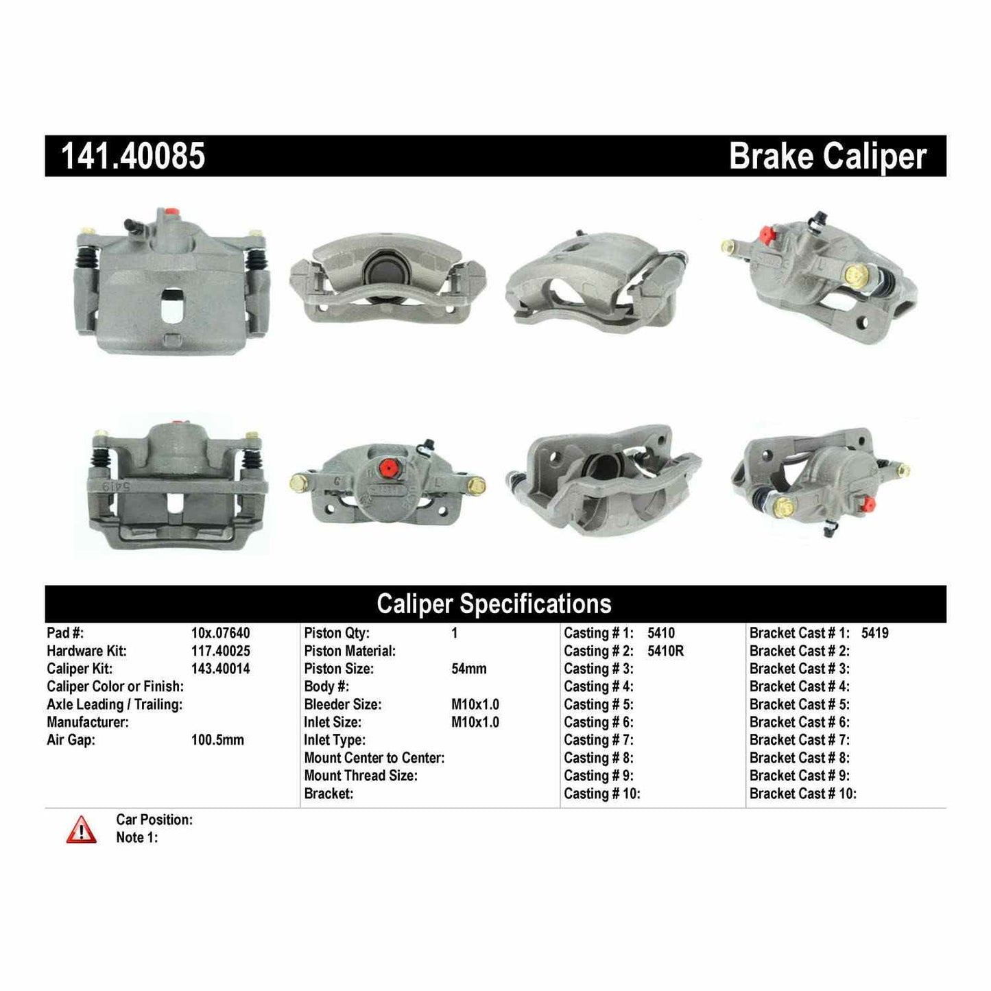 Stoptech Centric Semi-Loaded Brake Caliper - Front L/R 141.40085
