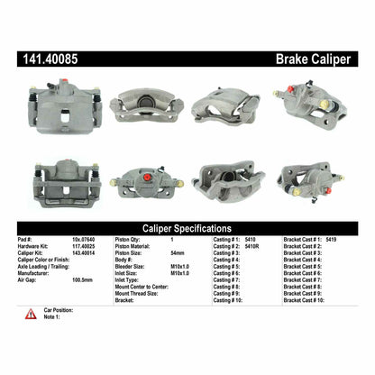 Stoptech Centric Semi-Loaded Brake Caliper - Front L/R 141.40085