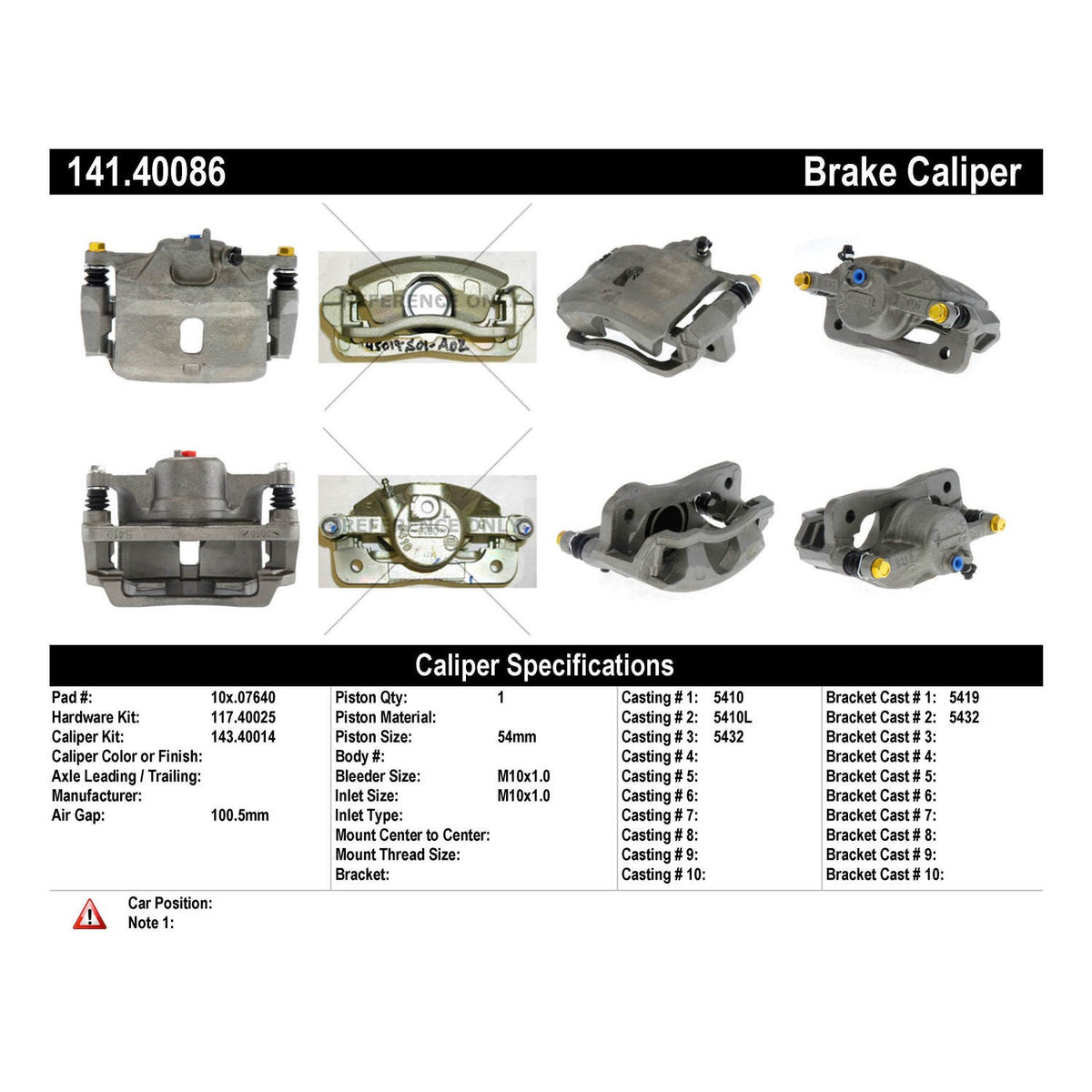 Centric Parts Disc Brake Caliper Semi-Loaded for 2005-1997 Acura EL, 2011-1996 Honda Civic, 2014-2010 Insight 141.40086