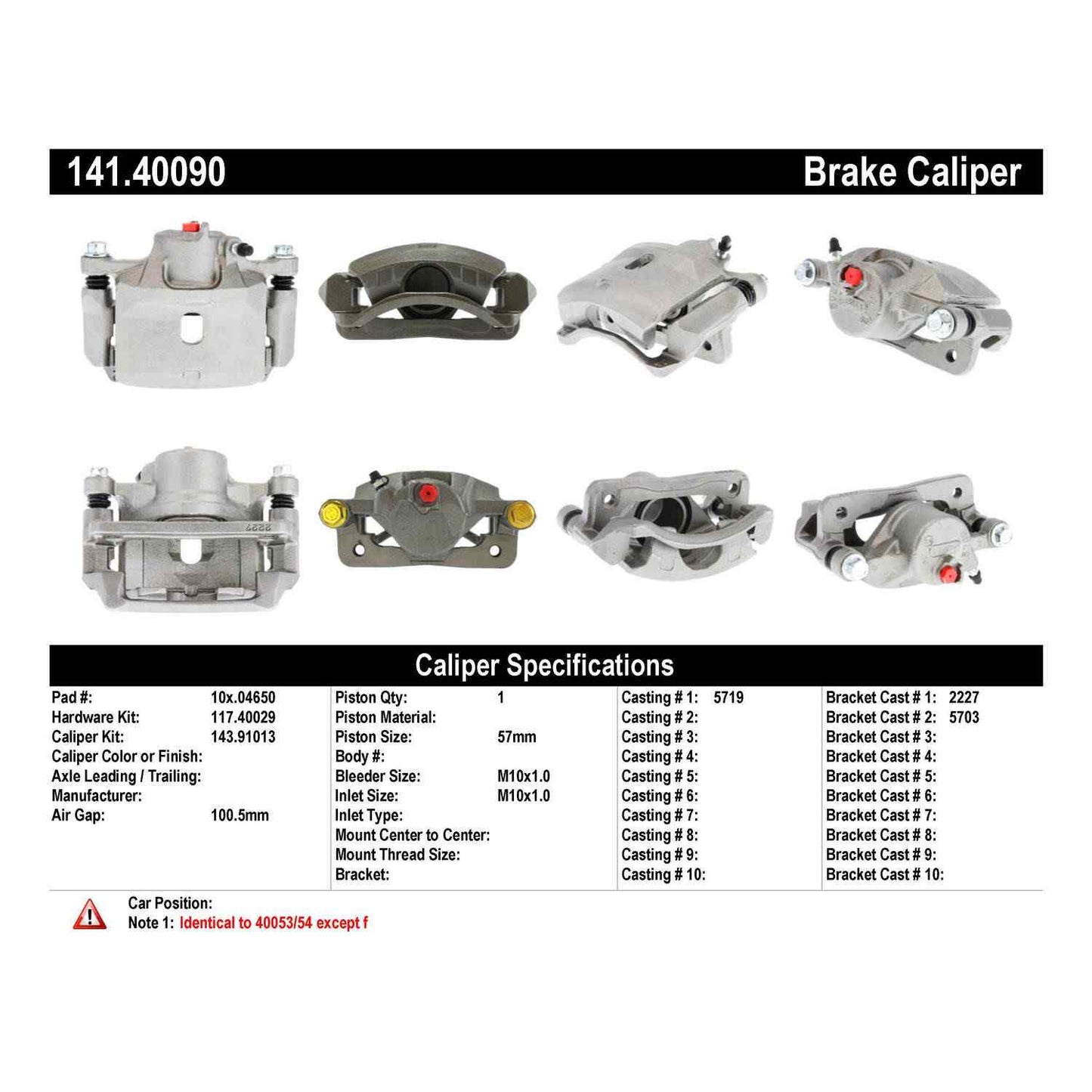 Centric Parts Semi-Loaded Disc Brake Caliper for 1998-2002 Honda Accord 141.40090
