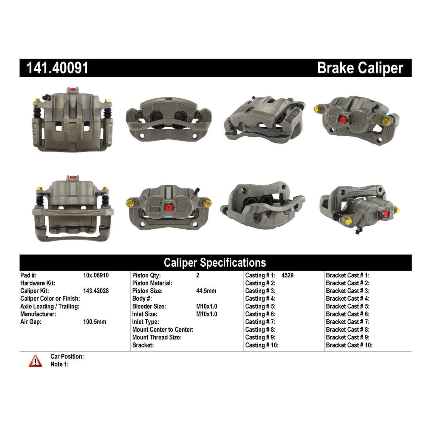 Centric Parts Disc Brake Caliper Semi-Loaded with Anti-Corrosion Finish for 2003-2006 Acura MDX 141.40091