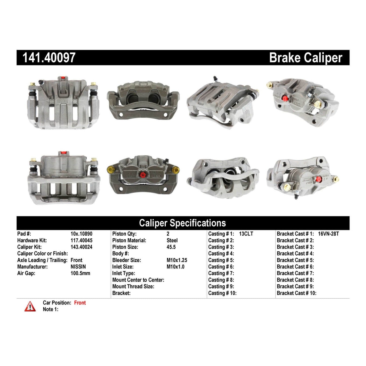 Stoptech Centric Semi-Loaded Brake Caliper - Front Right 141.40097