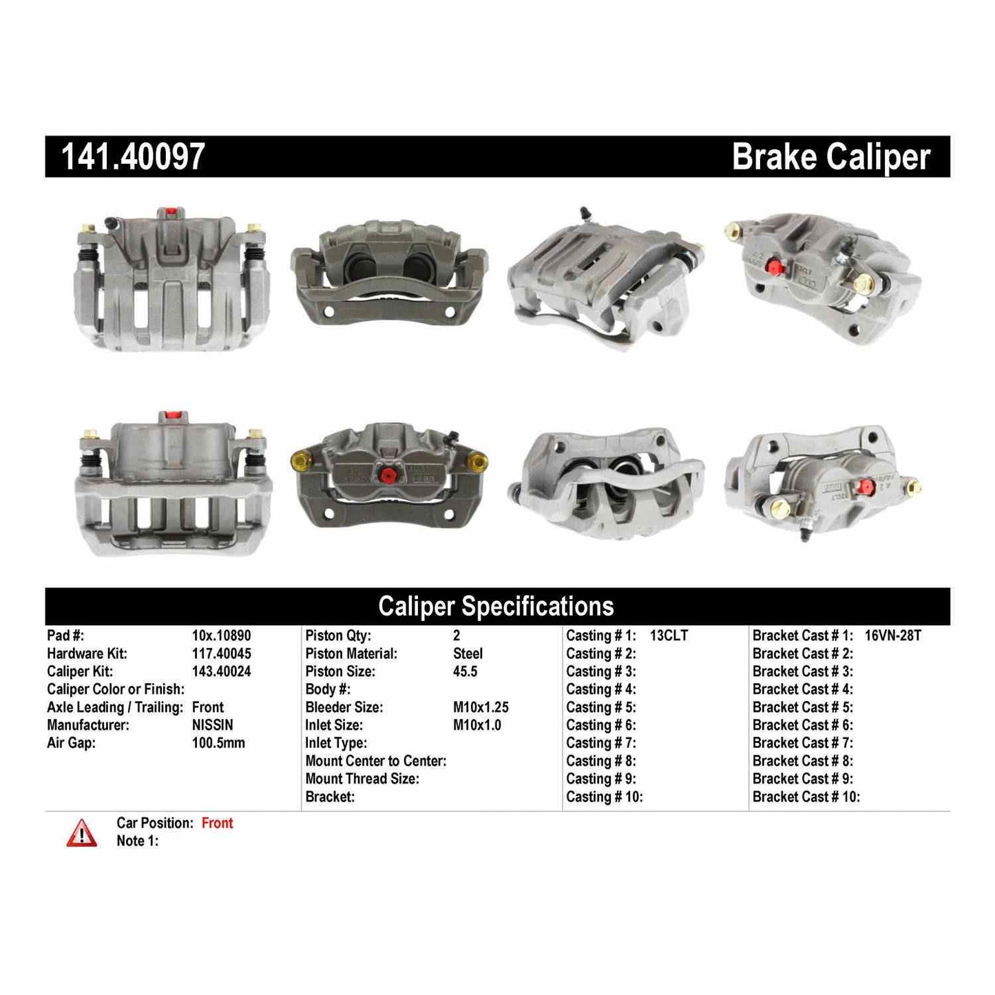 Centric Parts Disc Brake Caliper Semi-Loaded with anti-corrosion finish for 2007-2012 Acura RDX, 2010-2011 Honda Accord Crosstour, 2007-2011 CR-V, 2005-2010 Odyssey 141.40097