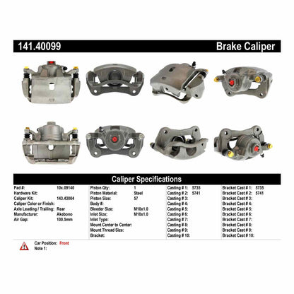 Centric Parts Disc Brake Caliper with anti-corrosion finish