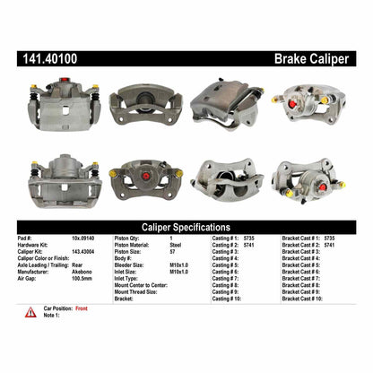 Centric Parts Semi-Loaded Brake Caliper 141.40100
