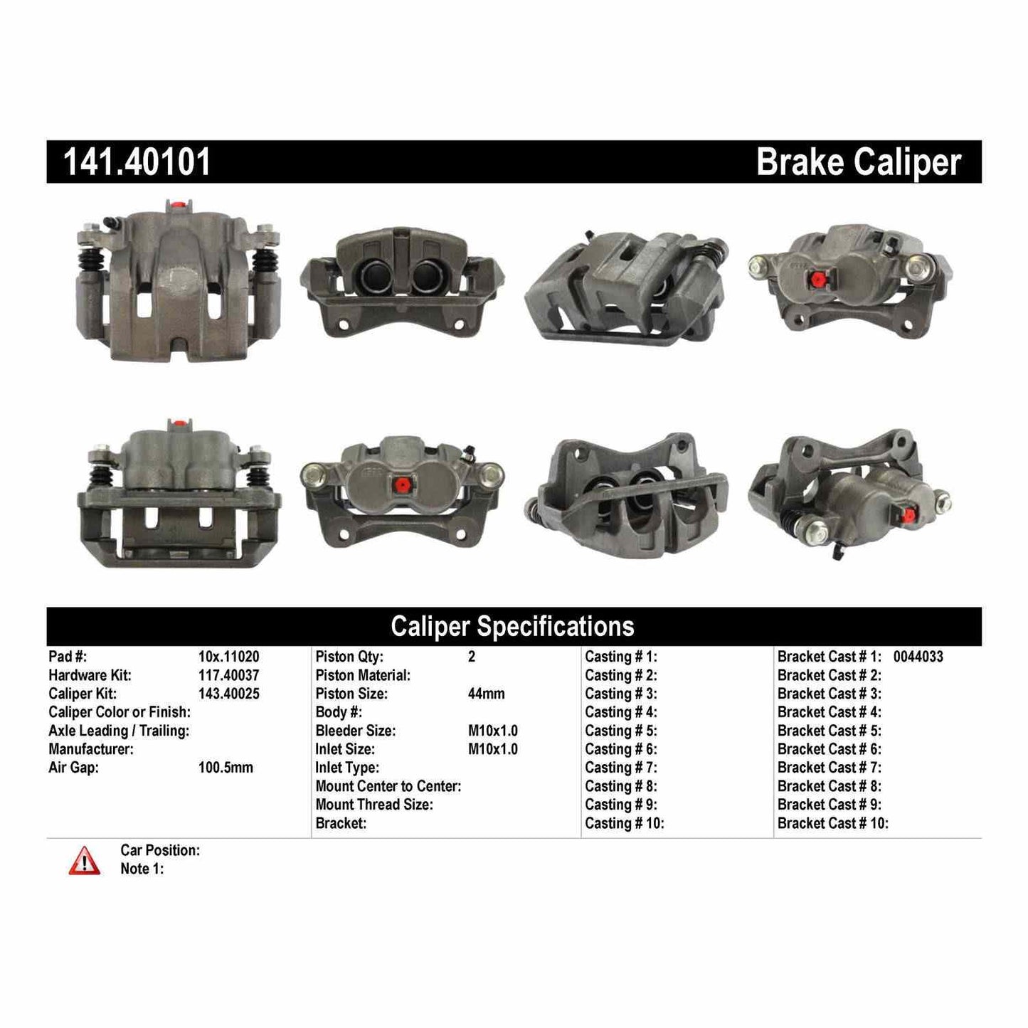 Centric Parts Disc Brake Caliper with anti-corrosion finish
