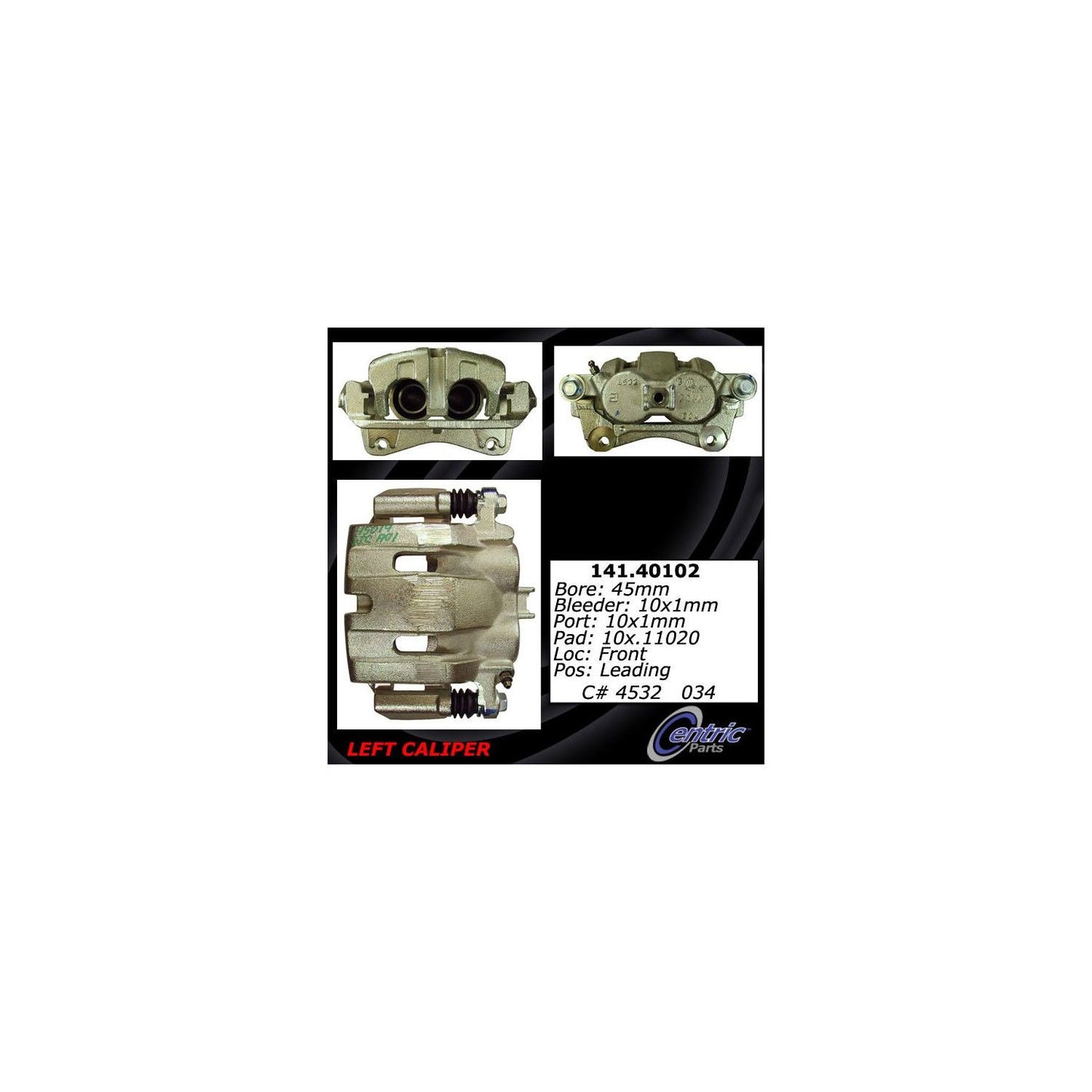 Stoptech Centric Semi-Loaded Brake Caliper - Front Left 141.40102
