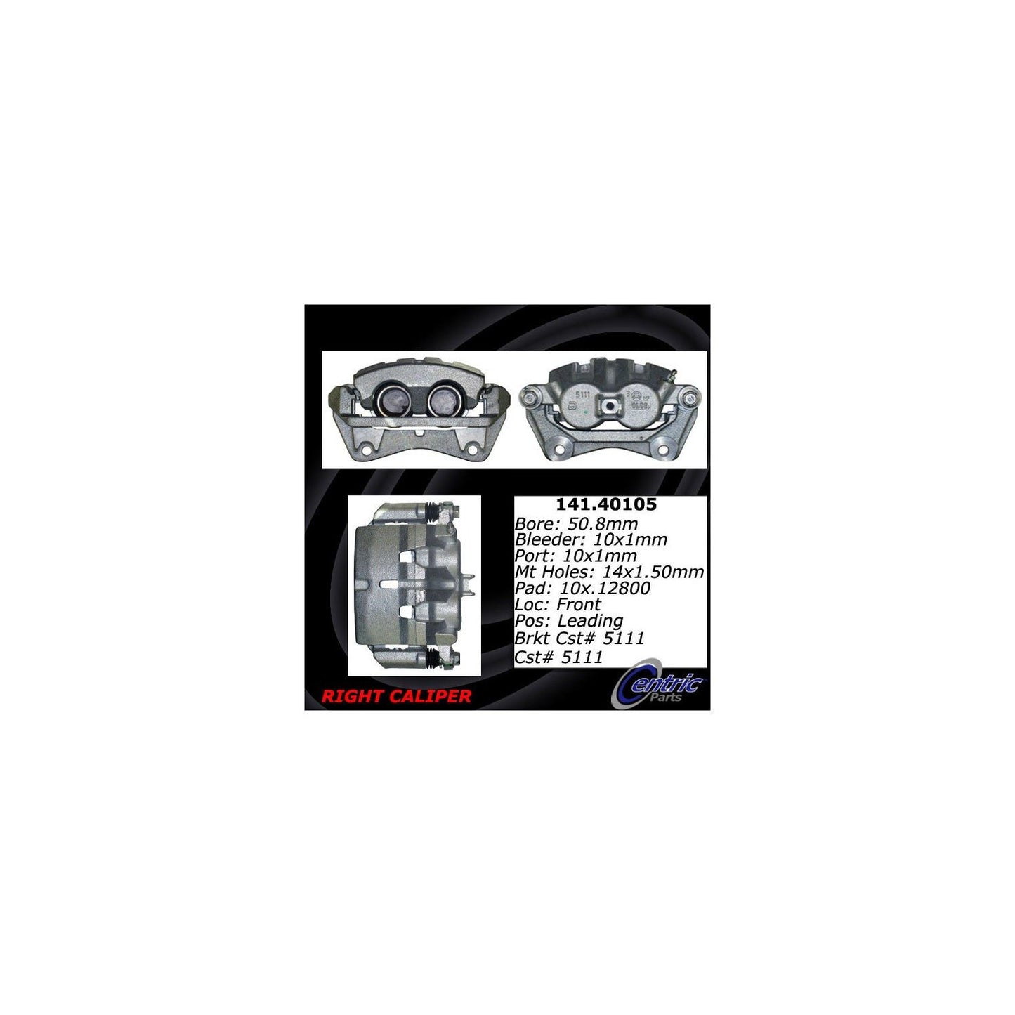 Stoptech Centric Semi-Loaded Brake Caliper - Front Right 141.40105