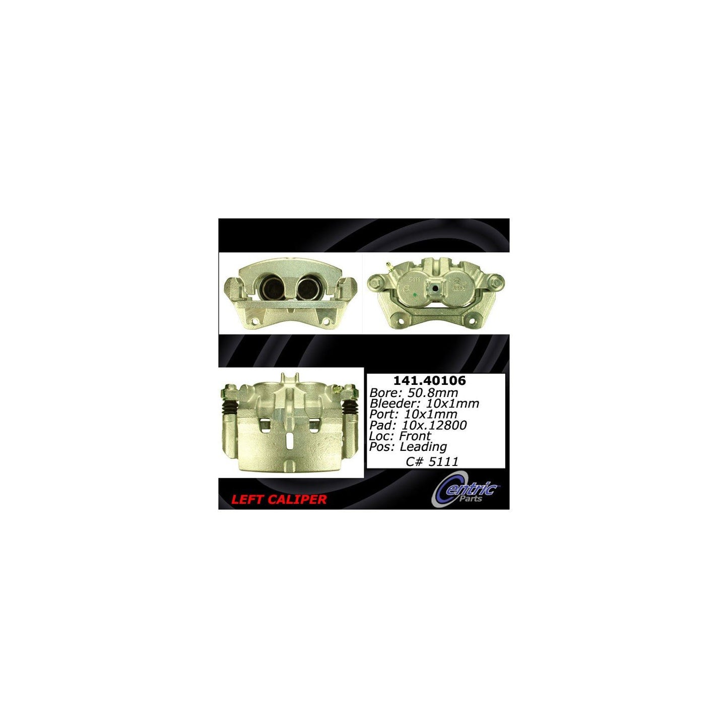 Stoptech Centric Semi-Loaded Brake Caliper - Front Left 141.40106