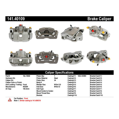 Centric Parts Semi-Loaded Brake Caliper 141.40109