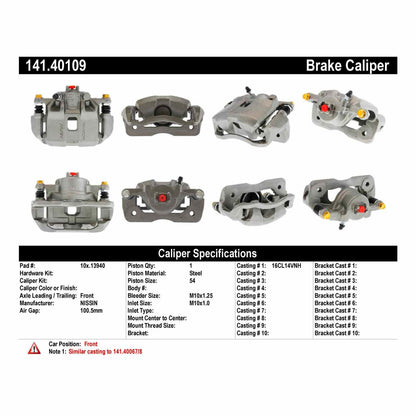 Centric Parts Semi-Loaded Brake Caliper 141.40109