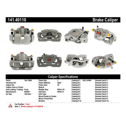 Centric Parts Semi-Loaded Brake Caliper 141.40110