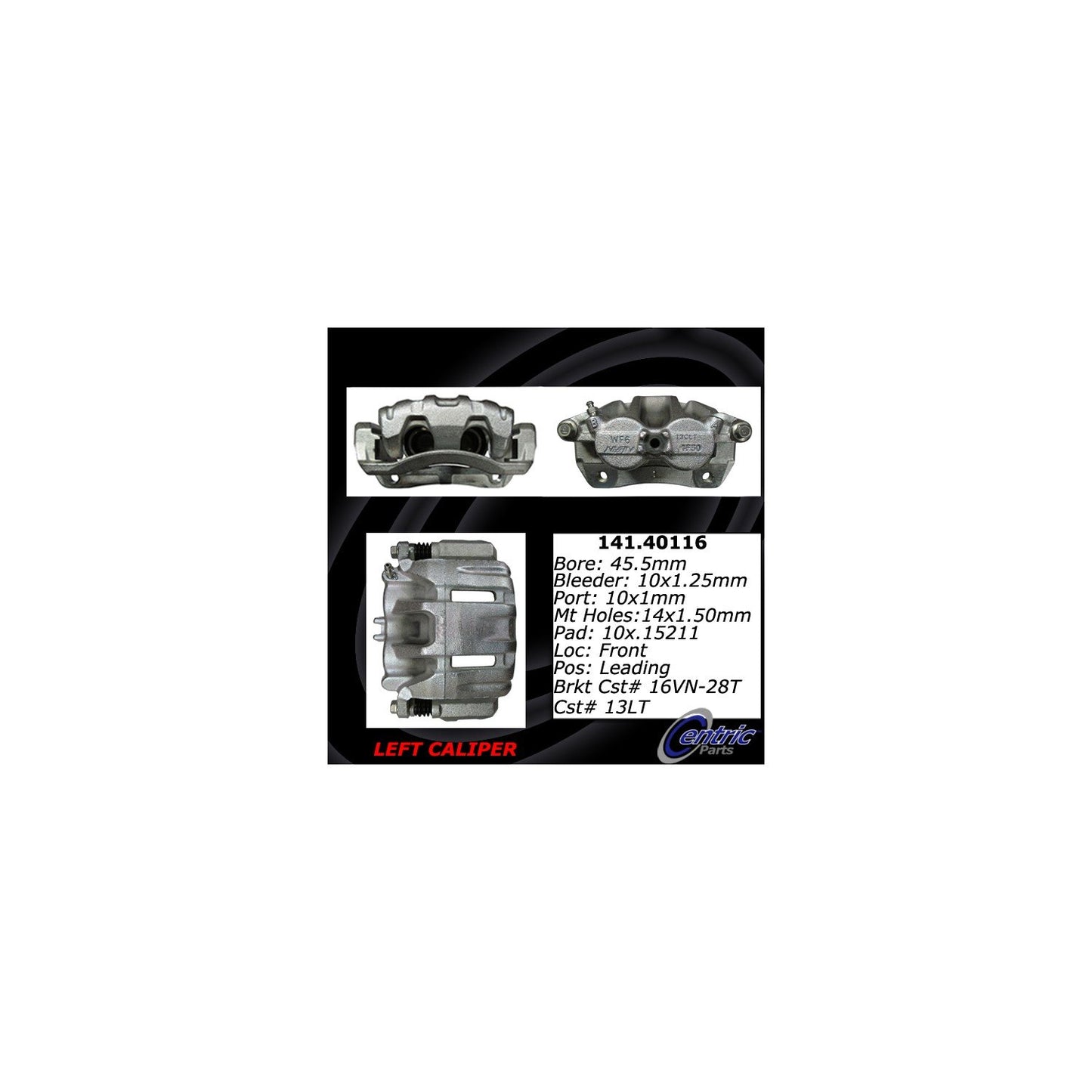 Stoptech Centric Semi-Loaded Brake Caliper - Front Left 141.40116