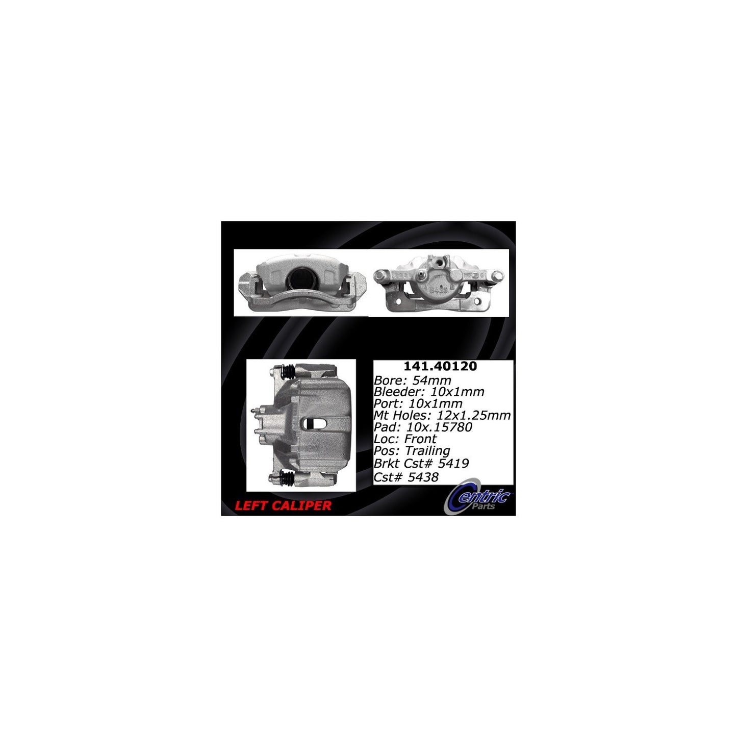Centric Parts Disc Brake Caliper with Anti-Corrosion Finish 141.40120