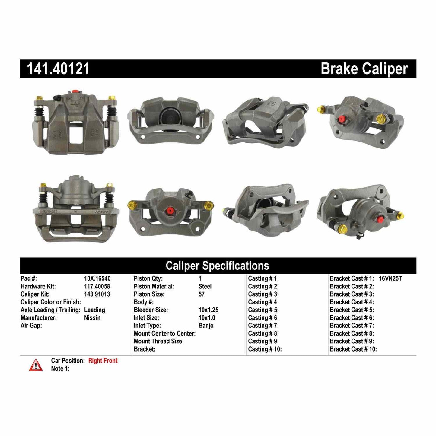Centric Parts Disc Brake Caliper with anti-corrosion finish