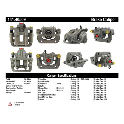 Centric Parts Semi-Loaded Brake Caliper 141.40509