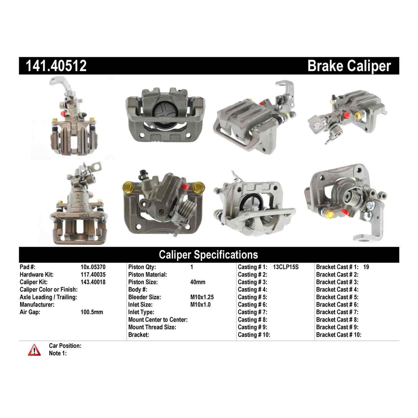 Centric Parts Disc Brake Caliper Semi-Loaded for 2000-2009 Honda S2000 141.40512