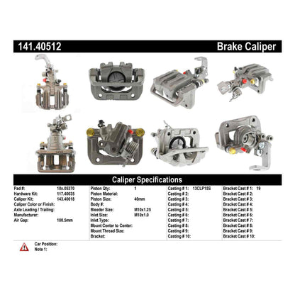Centric Parts Disc Brake Caliper Semi-Loaded for 2000-2009 Honda S2000 141.40512