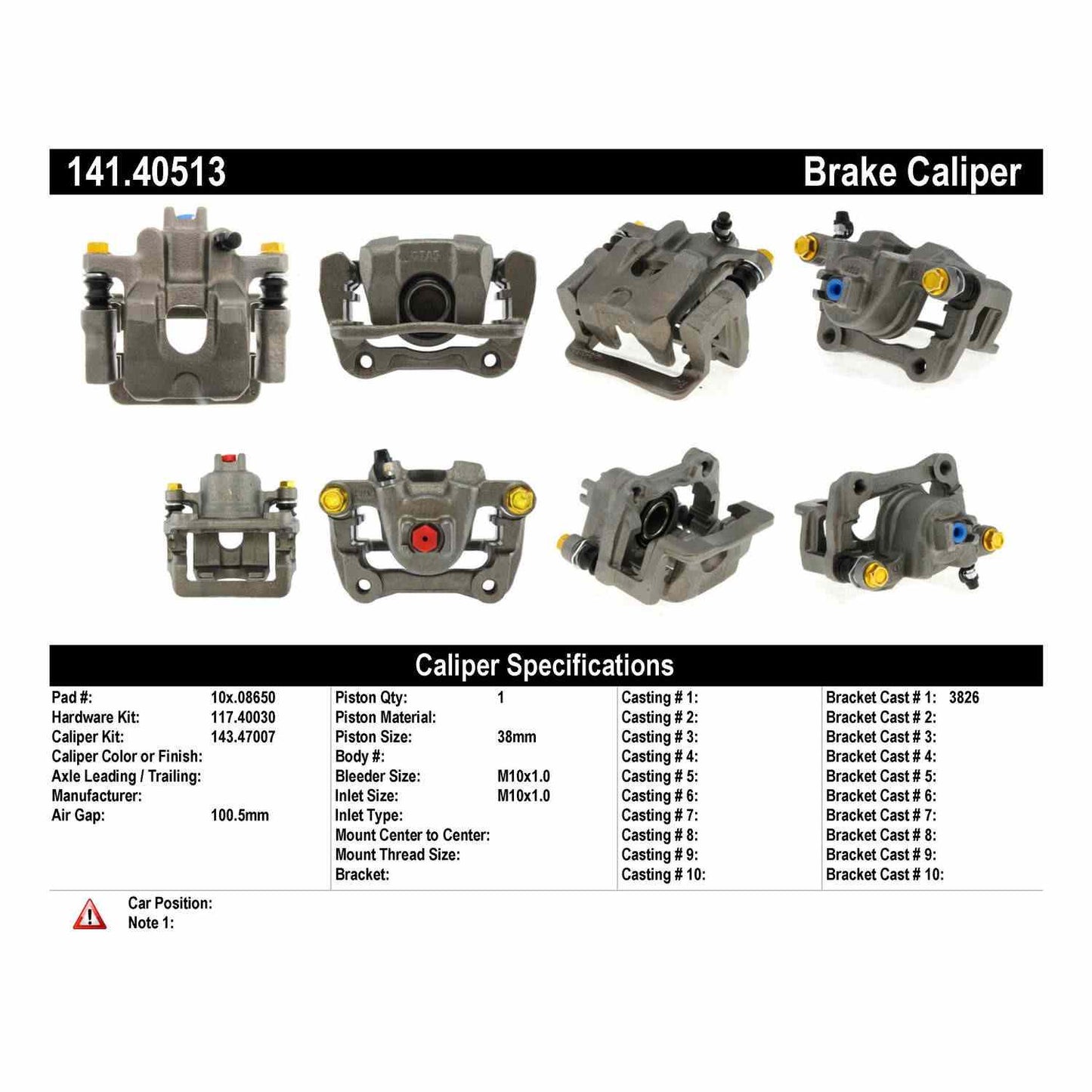 Centric Parts Semi-Loaded Brake Caliper 141.40513