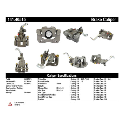 Centric Parts Semi-Loaded Brake Caliper 141.40515
