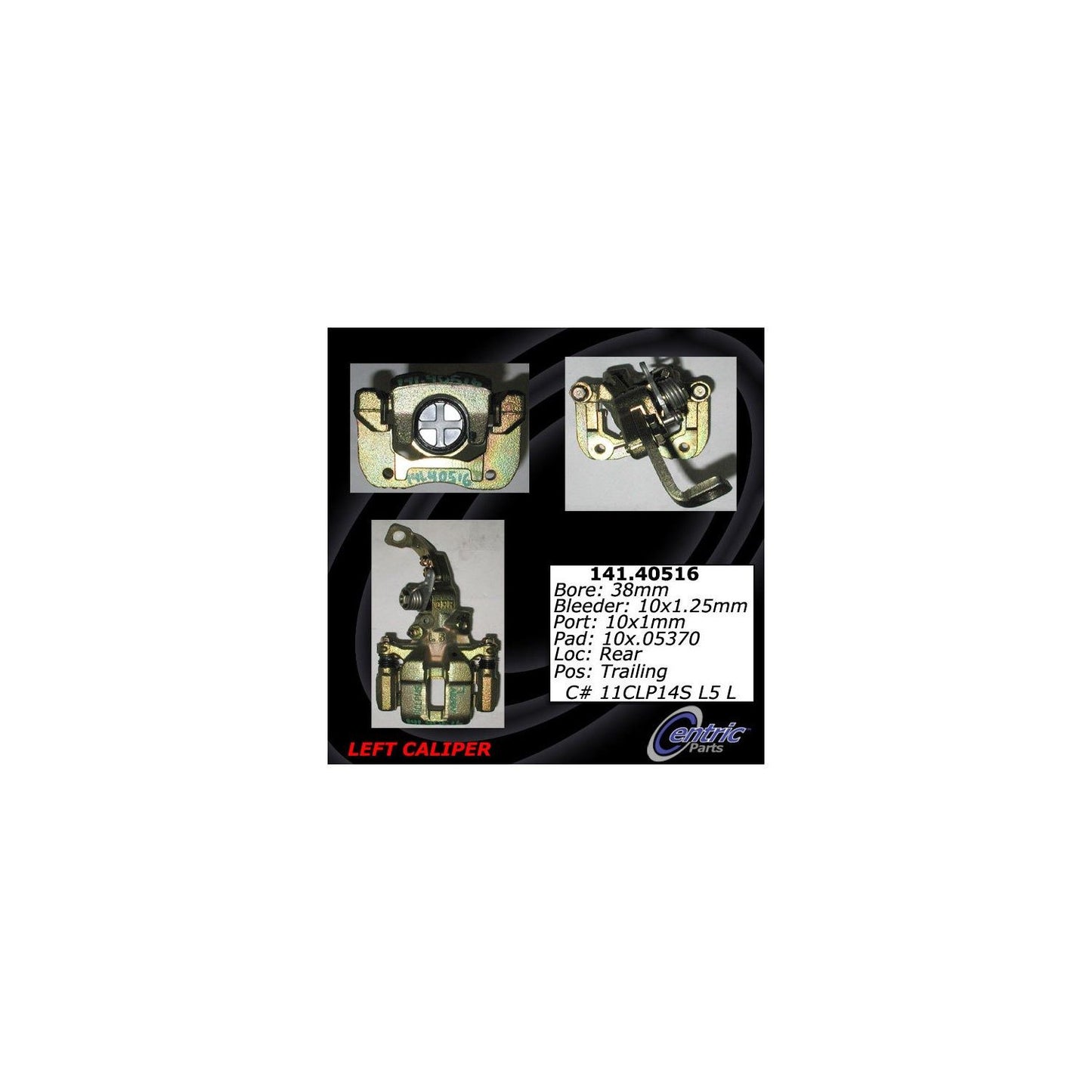 Centric Parts Disc Brake Caliper Semi-Loaded with Remanufactured finish for 1995-1998 Acura TL, 1992-1994 Vigor, 1992-1997 Honda Accord 141.40516