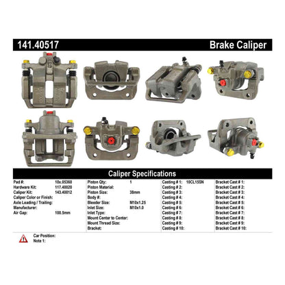 Centric Parts Semi-Loaded Brake Caliper 141.40517