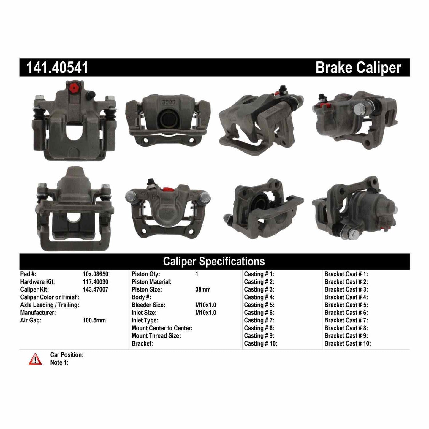 Centric Parts Disc Brake Caliper Semi-Loaded for 2002-2004 Honda Odyssey 141.40541