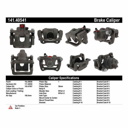 Centric Parts Disc Brake Caliper Semi-Loaded for 2002-2004 Honda Odyssey 141.40541
