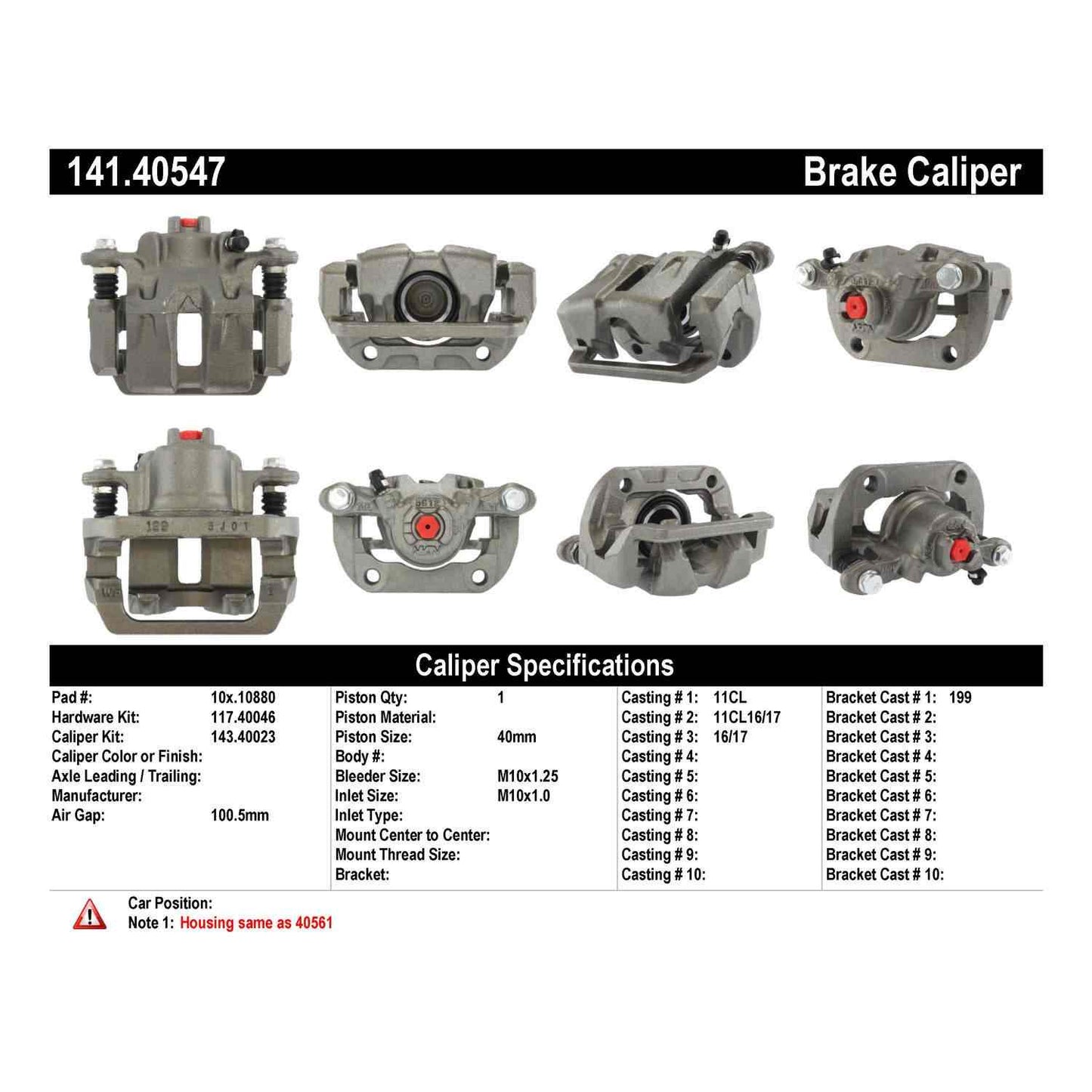 Centric Parts Semi-Loaded Brake Caliper 141.40547