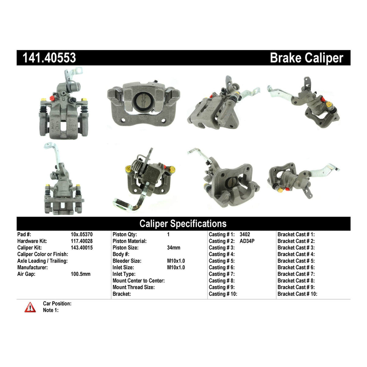 Centric Parts Semi-Loaded Brake Caliper 141.40553